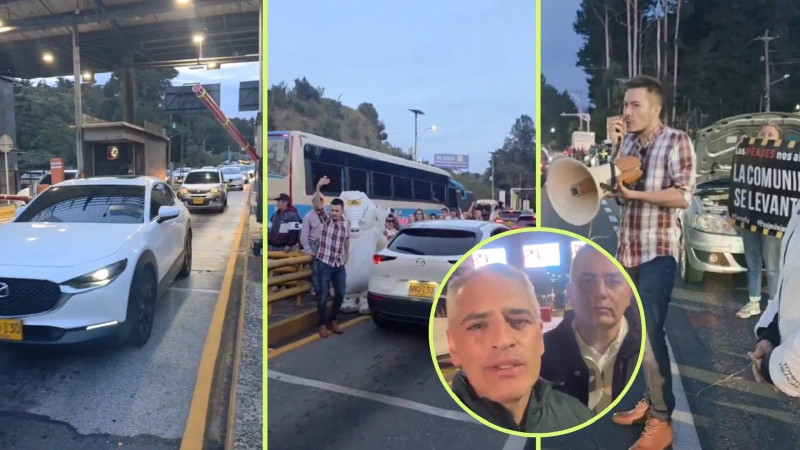 La protesta estuvo acompañada por el senador Luis Carlos Rúa, el llamado 'Elefante Blanco'. El gobernador Andrés Julián Rendón Cardona pidio a los antioqueños seguir pagando. Foto: Screenshot