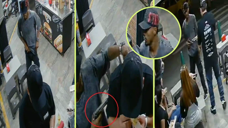 El delincuente llegó hasta el negocio de su víctima, la amenazó con arma de fuego, le quitó sus pertenencias y huyó. Todo quedó en cámaras de seguridad. Foto: Capturas de Pantalla