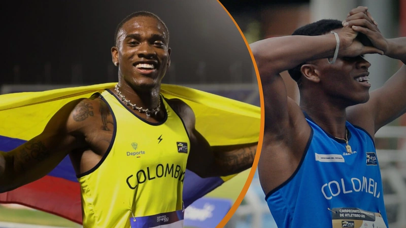 Ronal Longa estableció una extraordinaria marca de 9.84 segundos. Tomado de Comité Olímpico Colombiano y Running Colombia.