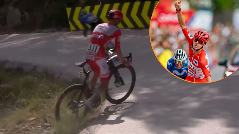 El esloveno Tadej Pogacar sumó su tercera victoria de etapa en la Vuelta a España y se ratifica en el liderato de la carrera. Fotos: @lavuelta - @TeamEmiratesUAE