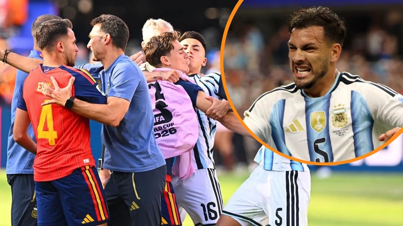 Leandro Paredes, mediocampista de Argentina, recibió la sanción más fuerte por los sucesos ocurridos en la final. Tomado de Europa Press y FIFA.