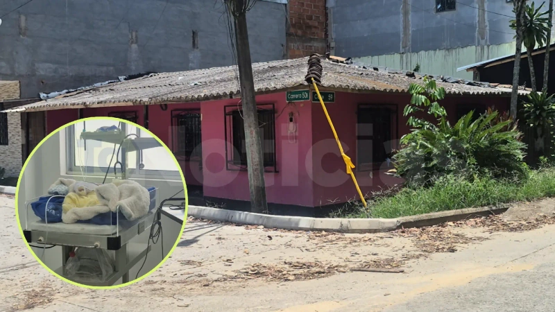 Al lado de esta casa encontraron a la bebé que aún tenía el cordón umbilical y presentaba signos de hipotermia. Fotos: Jailer Morales / Teleantioquia
