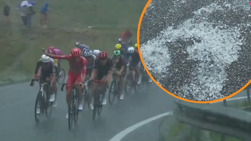 La tercera etapa de la Vuelta a España fue cancelada mientras la carrera transitaba por los Pirineos y la fuerte lluvia arreció sobre el pelotón. La carrera continuará manaña en Andorra La Vella. Fotos: @Eurosport_ES