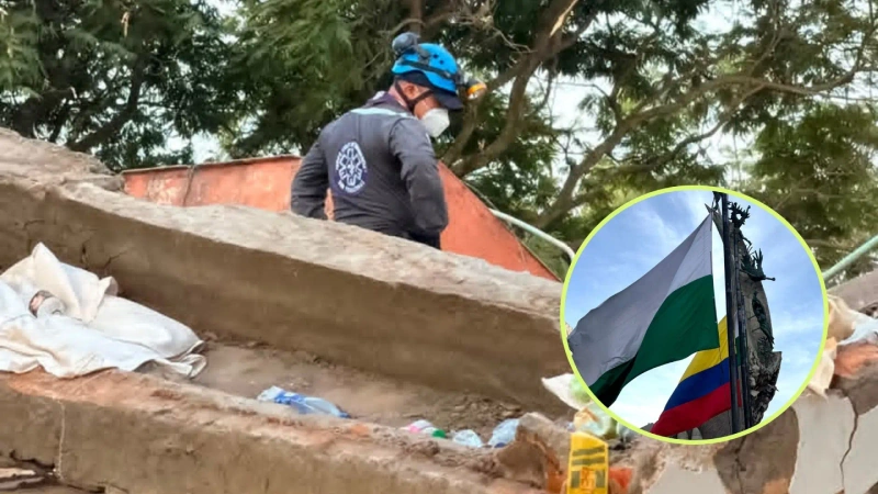 El Gobierno ordenó izar la bandera a media asta mientras aumenta el número de víctimas y continúan las labores de atención en las zonas afectadas. Fotos: Teleantioquia y Gobernación de Antioquia