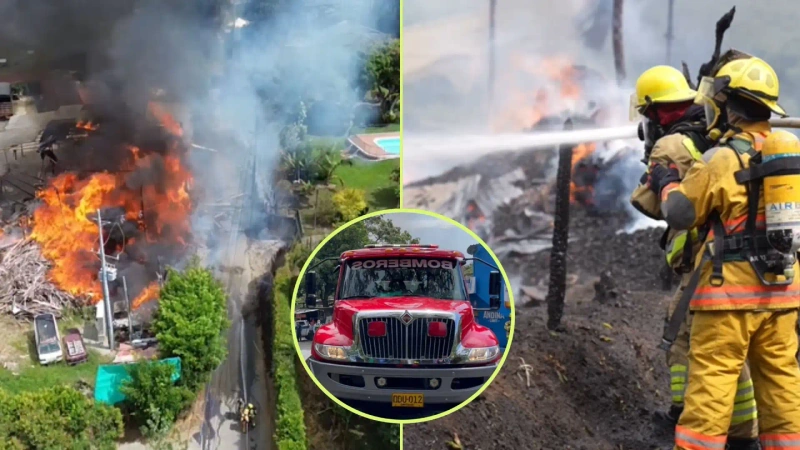 Se desconocen las causas de la conflagración. Fotos: cortesía Alcaldía de Girardota