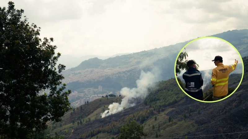 Entre junio y lo corrido de agosto, el Siata ha registrado 93 incendios de cobertura vegetal en el Valle de Aburrá. Fotos: cortesía Área Metropolitana del Valle de Aburrá