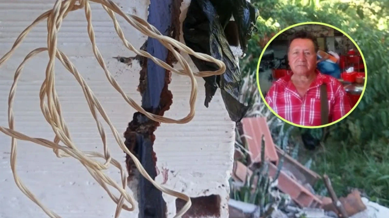 Un hombre de 73 años falleció en Támesis tras el desprendimiento de una roca, tras el fuerte sismo. Fotos. cortesía
