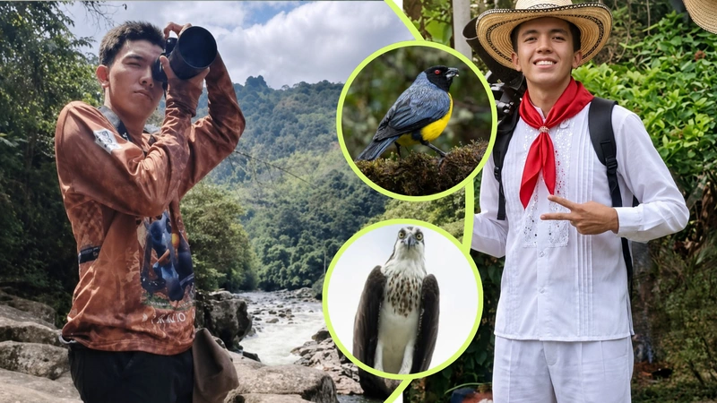 Fotos: @juanpajarero_aves Juan Sebastián Ávila Pérez, de 14 años, creó Alas de Inclusión, un dispositivo que transforma el canto de las aves en vibraciones para acercar el avistamiento a personas sordas.
