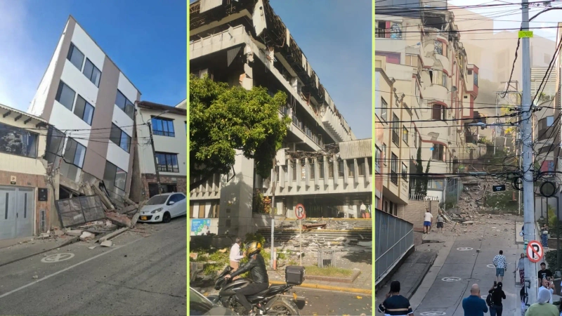 Valle, Chocó y Eje Cafetero reportan daños, heridos y personas atrapadas tras el sismo. Foto: cortesía.
