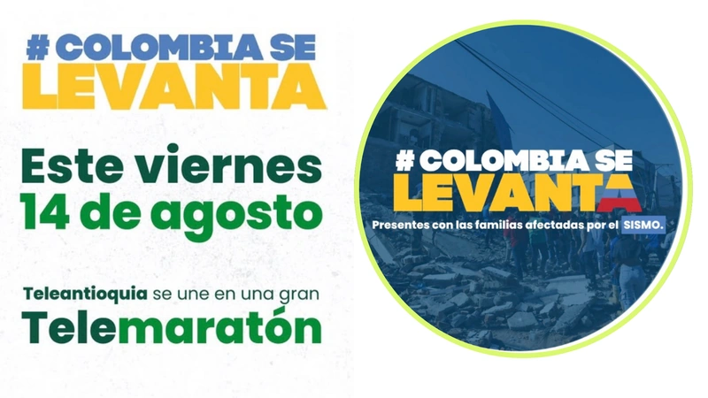 La Telemaratón Colombia Se Levanta reúne a artistas, periodistas y creadores para apoyar a las familias afectadas por el terremoto.