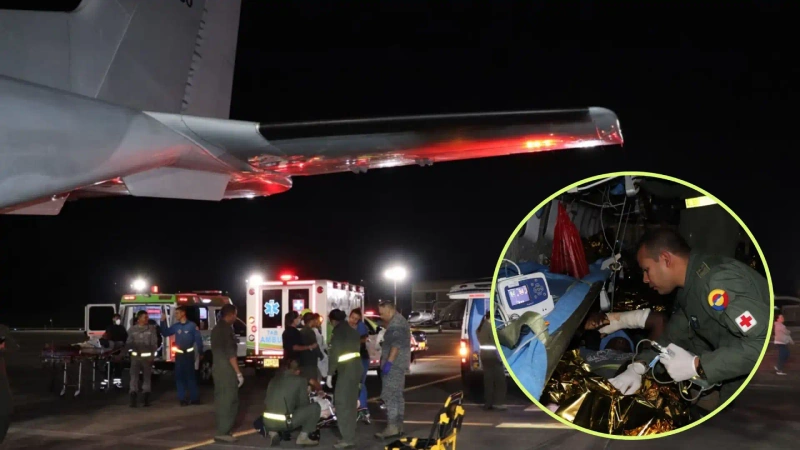 Los pacientes se encuentran estables, de acuerdo con la Secretaría de Salud. Fotos: cortesía Fuerza Aeroespacial Colombiana