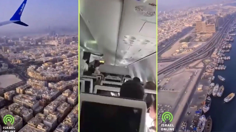 Imágenes del incidente muestran momentos de tensión dentro del Boeing 737 MAX 8 con 180 israelíes. Foto: cortesía