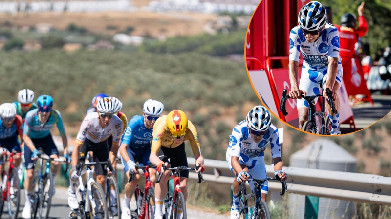 El ciclista inglés Eddie Dunbar (Pinarello Q36.5 Pro Cycling Team) se impuso en la etapa 19 de la Vuelta a España, el colombiano Santiago Buitrago fue segundo. Fotos: @lavuelta - @BHRVictorious