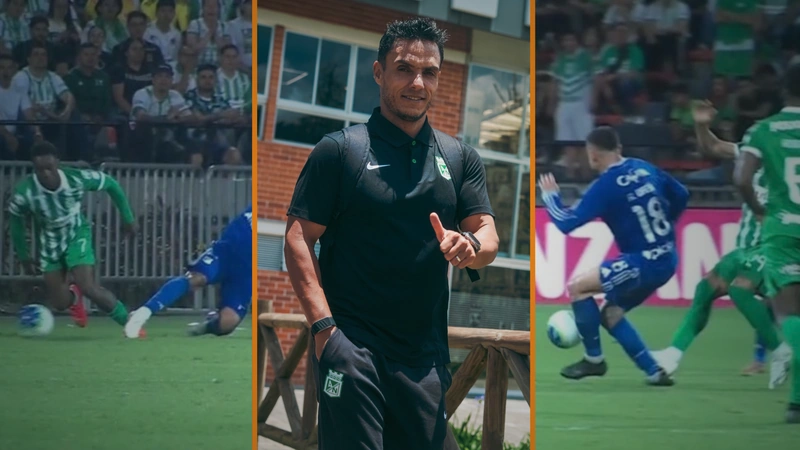 El verde terminó disputando el clásico con un jugador menos. Tomado de @nacionaloficial y screenshot.