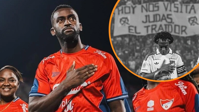 Jackson Martínez y Juan Guillermo Cuadrado fueron compañeros en el Medellín durante dos temporadas. Tomado de DIM Oficial y redes sociales.