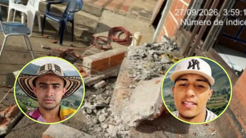 Las víctimas fueron identificadas como Luis Andrés García y Yeison Andrés Correa, quienes quedaron atrapados entre los escombros. Fotos: cortesía
