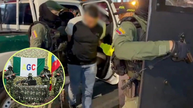 Duván Andrés Chica Sánchez, alias ‘Gomelo’, señalado cabecilla de narcotráfico del Clan del Golfo, fue capturado en Medellín en un operativo de la Policía y la Fiscalía. Fotos: cortesía Policía