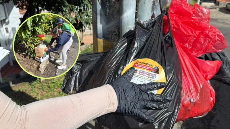 Con un sticker, la Empresa de Servicios Públicos de Guarne Aquaterra E.S.P. inició la estrategia para el control de la separación de los residuos. Fotos: cortesía