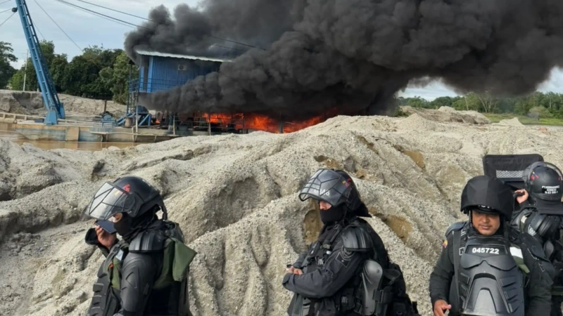 La intervención se realizó en el sector de Río Viejo mediante la operación Aquiles, desarrollada de manera conjunta por la Policía, el Ejército y la Armada. Foto: cortesía