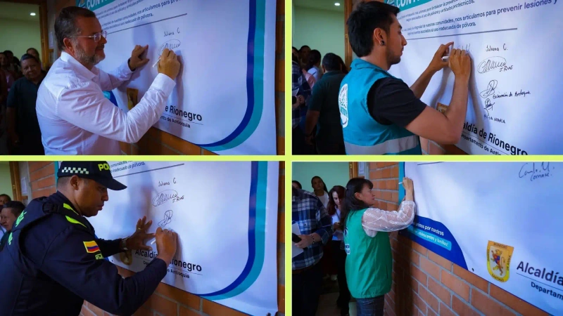 Las localidades del Oriente del departamento hacen un llamado a la comunidad para la prevención y el cuidado frente al uso de la pólvora. Fotos: cortesía Alcaldía de Rionegro