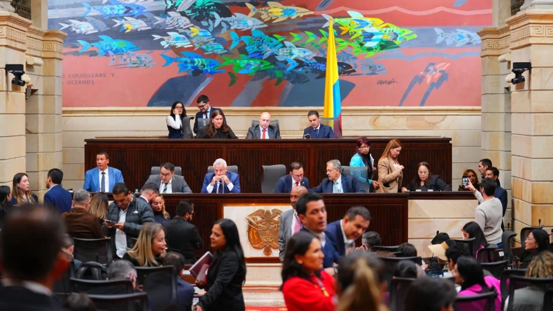 La decisión se tomó durante la sesión conjunta de las comisiones de Senado y Cámara. Foto: tomada de X @CamaraColombia