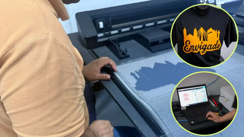 Se trata de un taller especializado, en el cual los privados de la libertad aprenden sobre estampado, sublimación, plotter de corte, serigrafía, bordado y otras artes afines. Fotos: cortesía Alcaldía de Envigado