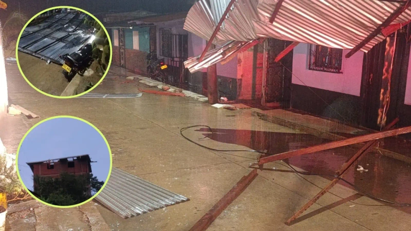 San José y Santa Gertrudis son las veredas afectadas por el vendaval, además del sector urbano. Fotos: Teleantioquia.