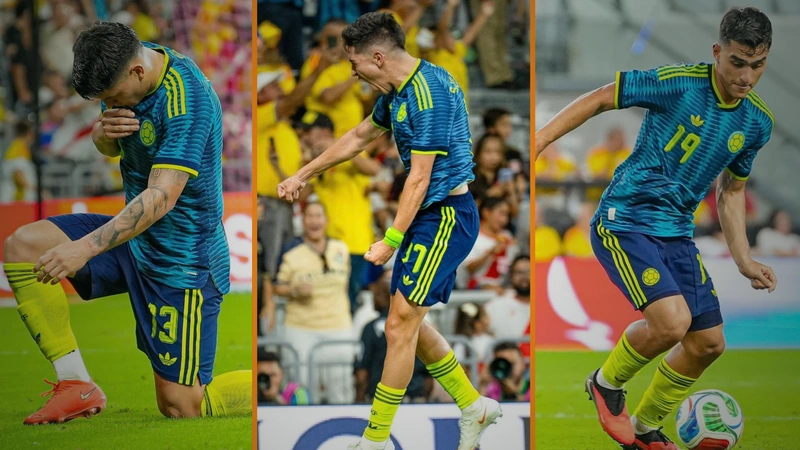 Los debutantes Velásquez y Arcila se reportaron con gol, mientras que Rengifo brindó una asistencia. Tomado de F.C.F. Selección Colombia.