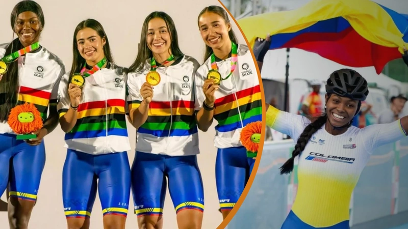 Colombia suma 25 medallas en el Patinaje de Velocidad. Kollin Castro (imagen derecha) fue una de las grandes figuras. Tomado de Federación Colombiana de Patinaje.