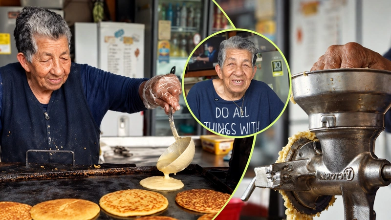 Doña Marta mantiene desde hace 40 años la tradición de la arepa de chócolo en Santa Elena.
