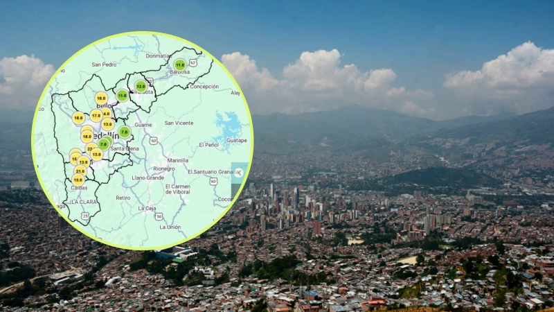 El Siata reportó más estaciones con calidad del aire aceptable y menos estaciones que permanecían en nivel verde. Foto: cortesía