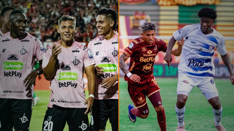 A esta altura del campeonato, tres equipos están implicados directamente en el tema del descenso. Fotos: Cúcuta Deportivo y Boyacá Chicó.