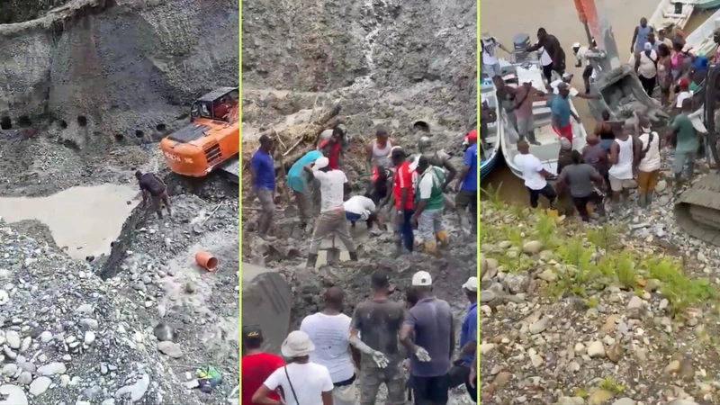 El desprendimiento de tierra sorprendió a los trabajadores cuando adelantaban labores de extracción de oro. Foto: cortesía