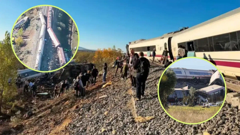 Los dos trenes de alta velocidad chocaron en la mañana de este miércoles. Fotos: tomadas de redes sociales