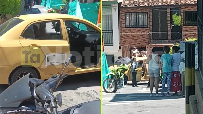 Las autoridades investigan el homicidio de un taxista ocurrido en el barrio El Remanso de Copacabana. Fotos: cortesía
