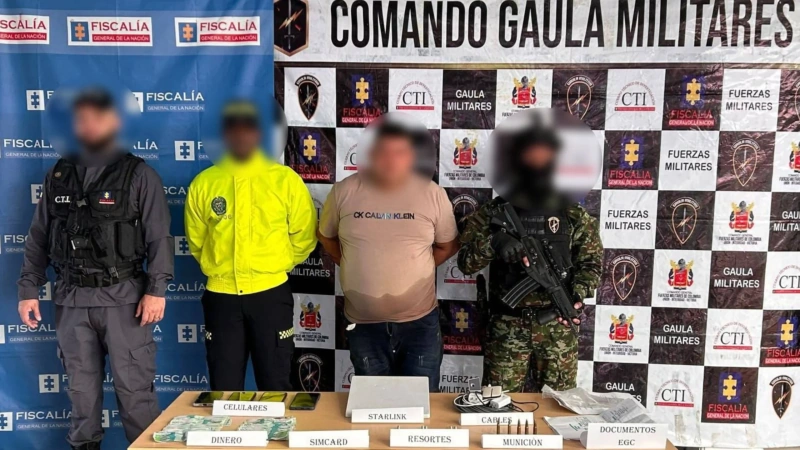 El Gaula Militar Urabá, la Policía Nacional y la Fiscalía participaron en el operativo que permitió la captura de alias 'Eliécer'. Foto: cortesía Ejército