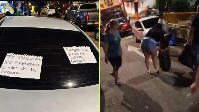 Emvarias pide a la ciudadanía, especialmente a los conductores, a hacer un buen uso de las vías y a evitar parquear en lugares prohibidos, para así permitir la movilidad de los camiones recolectores. Fotos: cortesía Denuncias Antioquia.