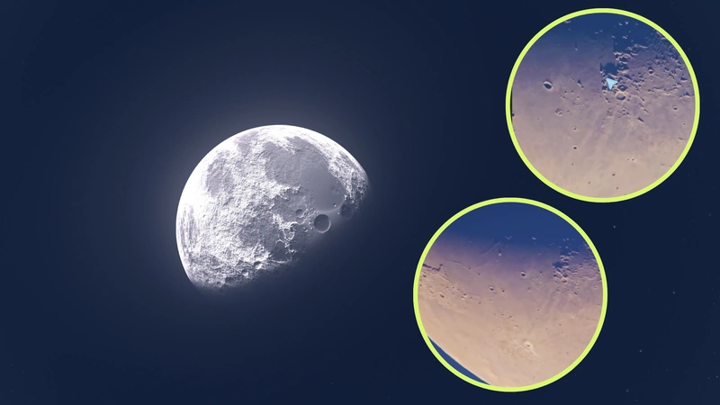 Así se ven los relieves de la Luna. Fotos: Capturas de pantalla del video de IG/@el_observador_del_cielo.