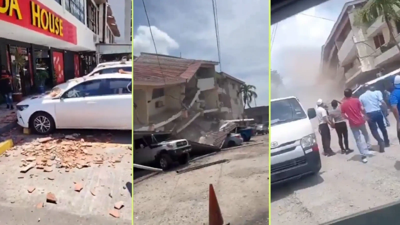 Aunque las autoridades no han reportado el número de edificaciones que habrían colapsado en Panamá, en redes sociales ya empezaron a compartir los videos de las mismas. Fotos: tomadas de redes sociales