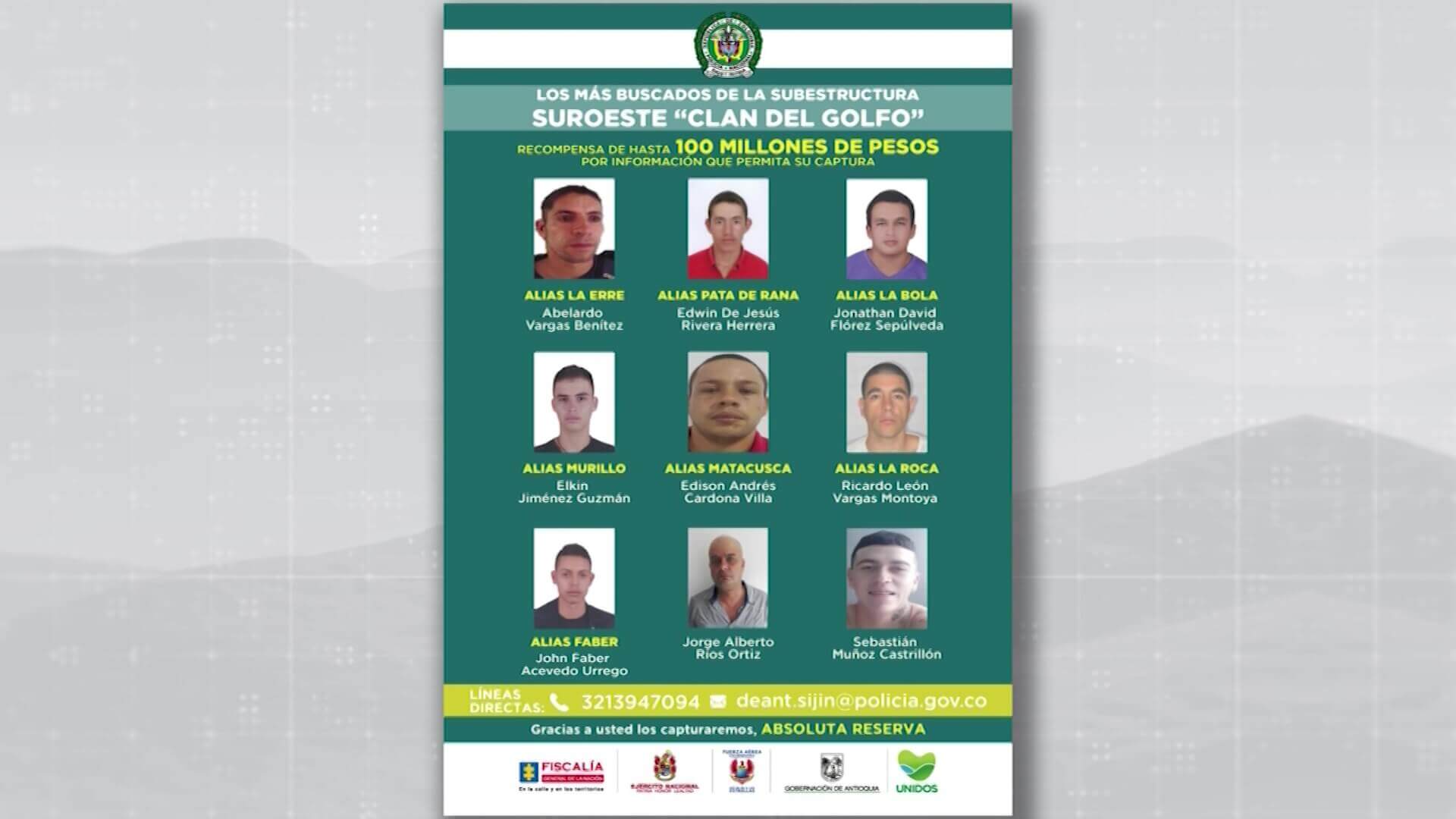 Cartel de los más buscados en el Suroeste