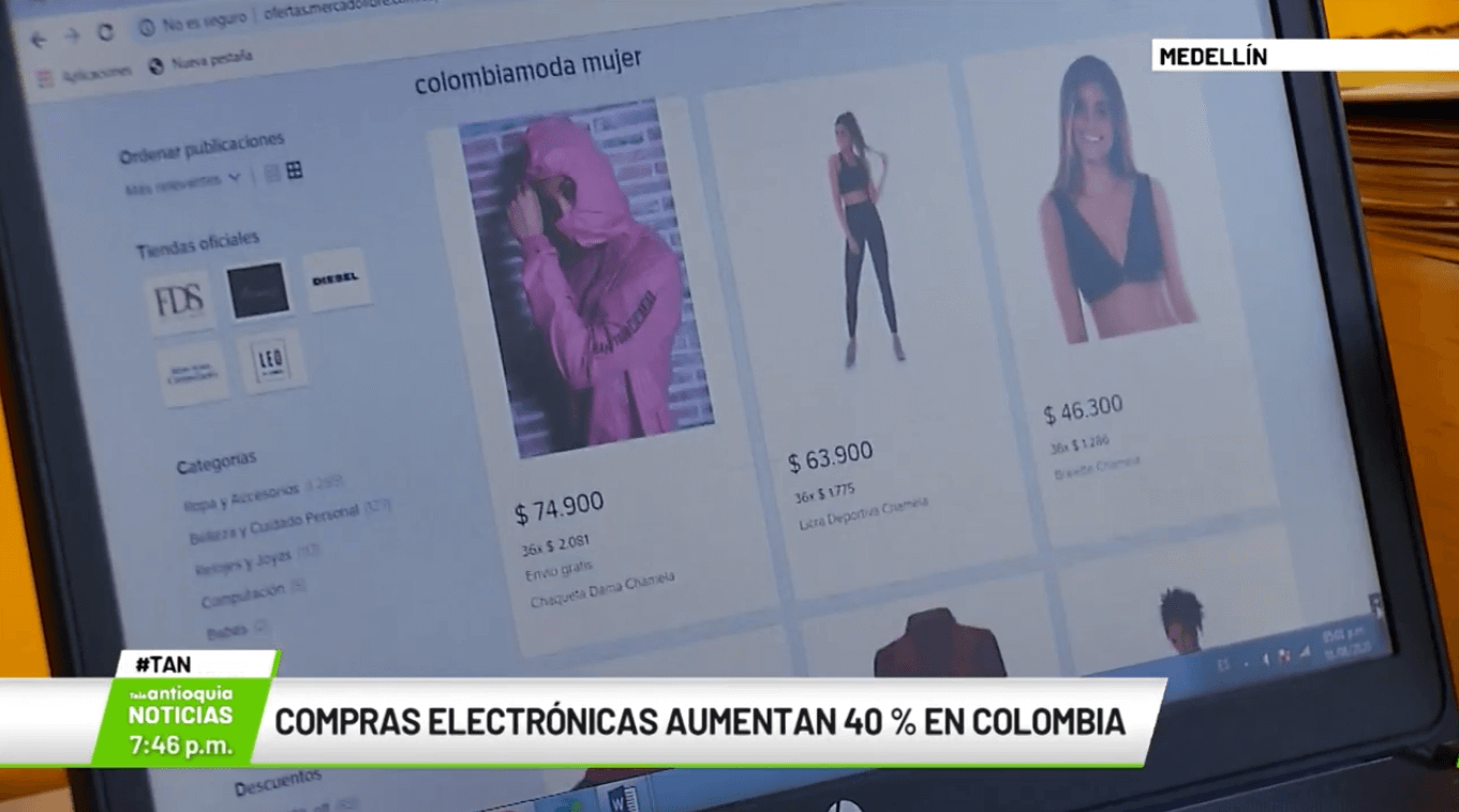 Compras electrónicas aumentan 40 % en Colombia