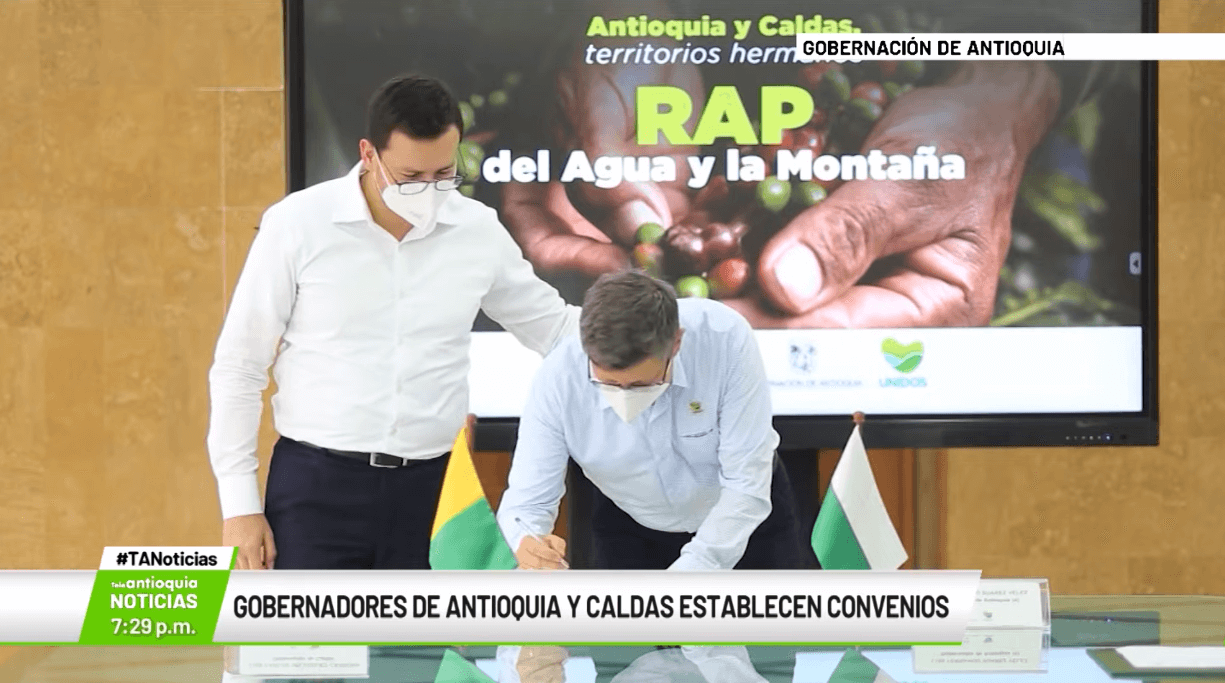 Gobernadores de Antioquia y Caldas establecen convenios