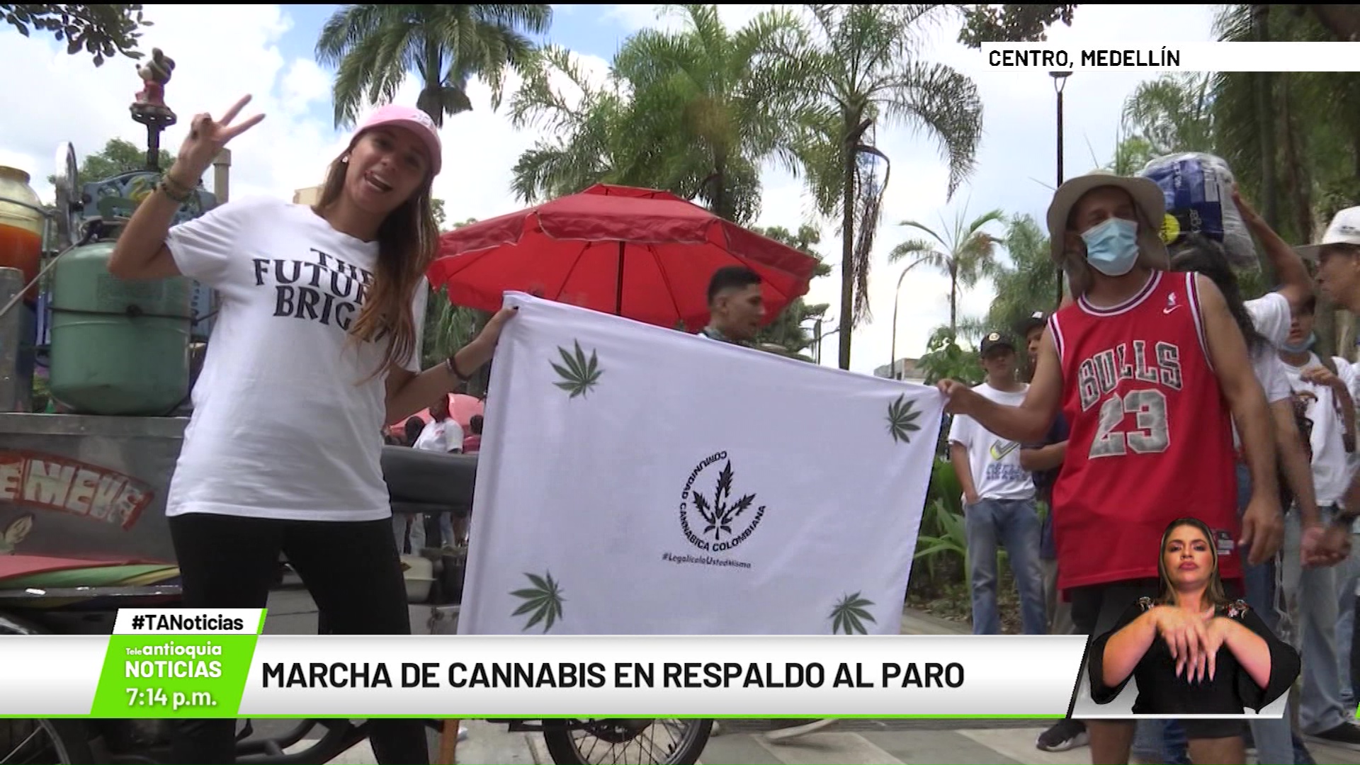Marcha de cannabis en respaldo al paro