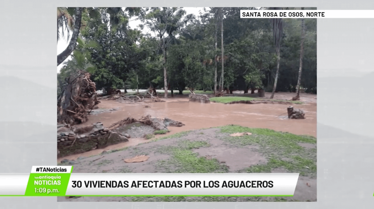 30 viviendas afectadas por los aguaceros