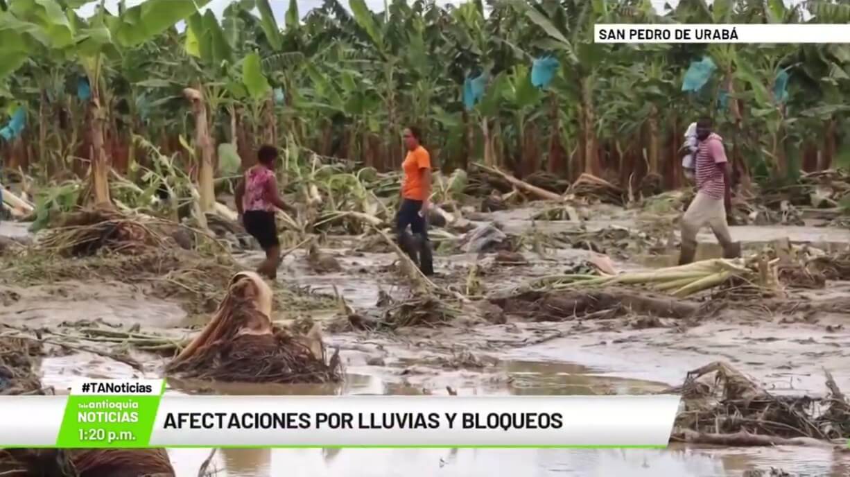 Afectaciones por lluvias y bloqueos en Urabá