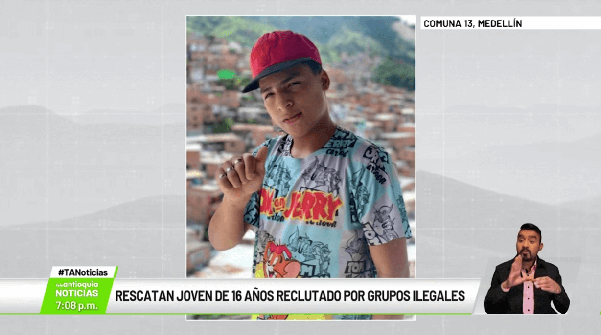 Rescatan joven de 16 años reclutado por grupos ilegales