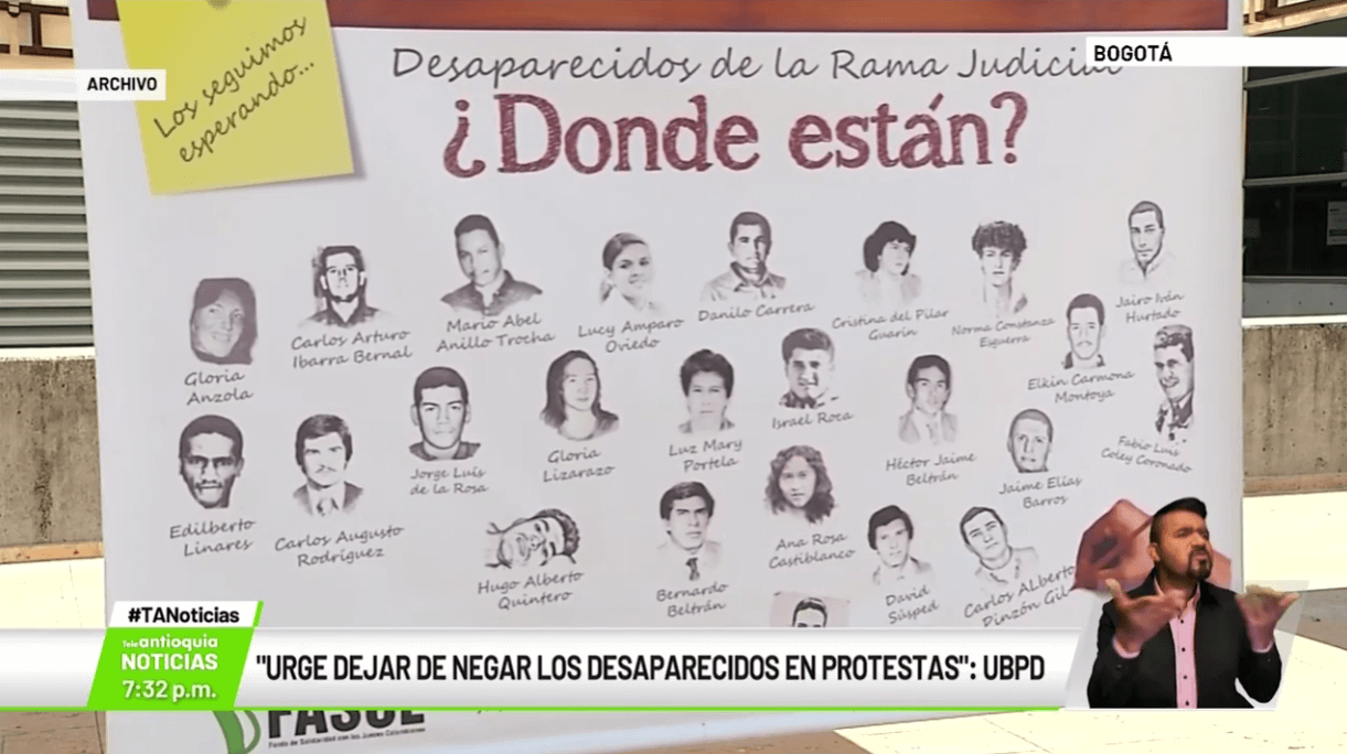 «Urge dejar de negar los desaparecidos en las protestas»: UBPD