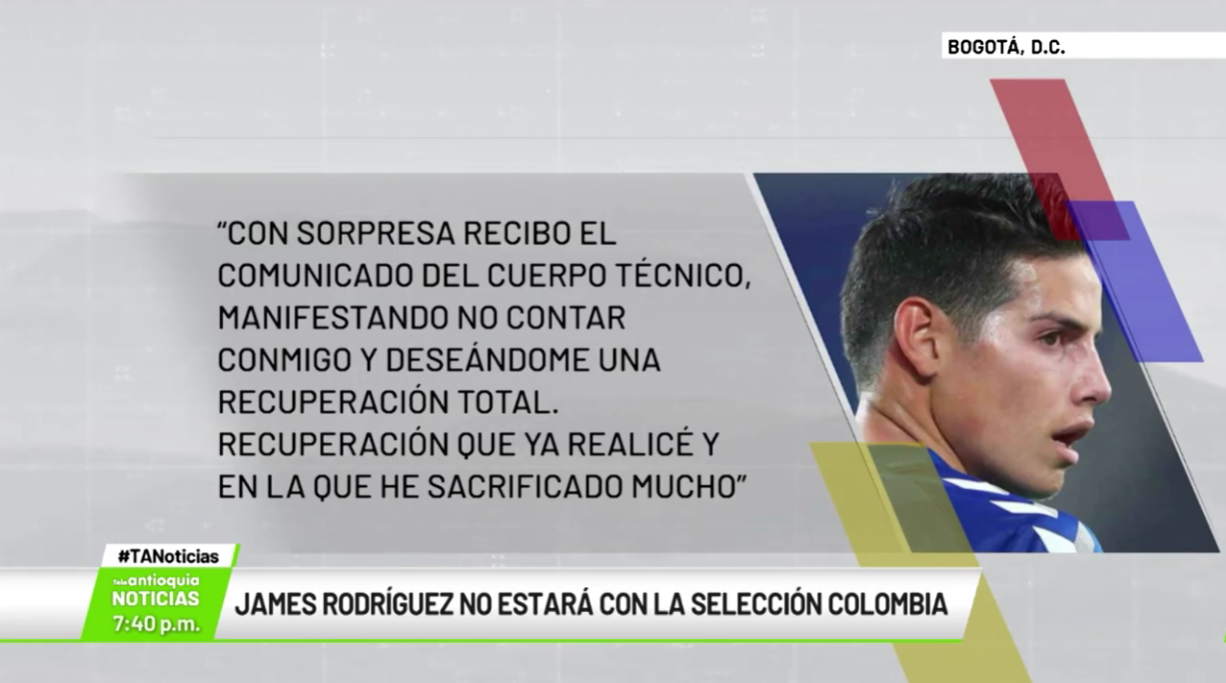 James Rodríguez no estará con la Selección Colombia