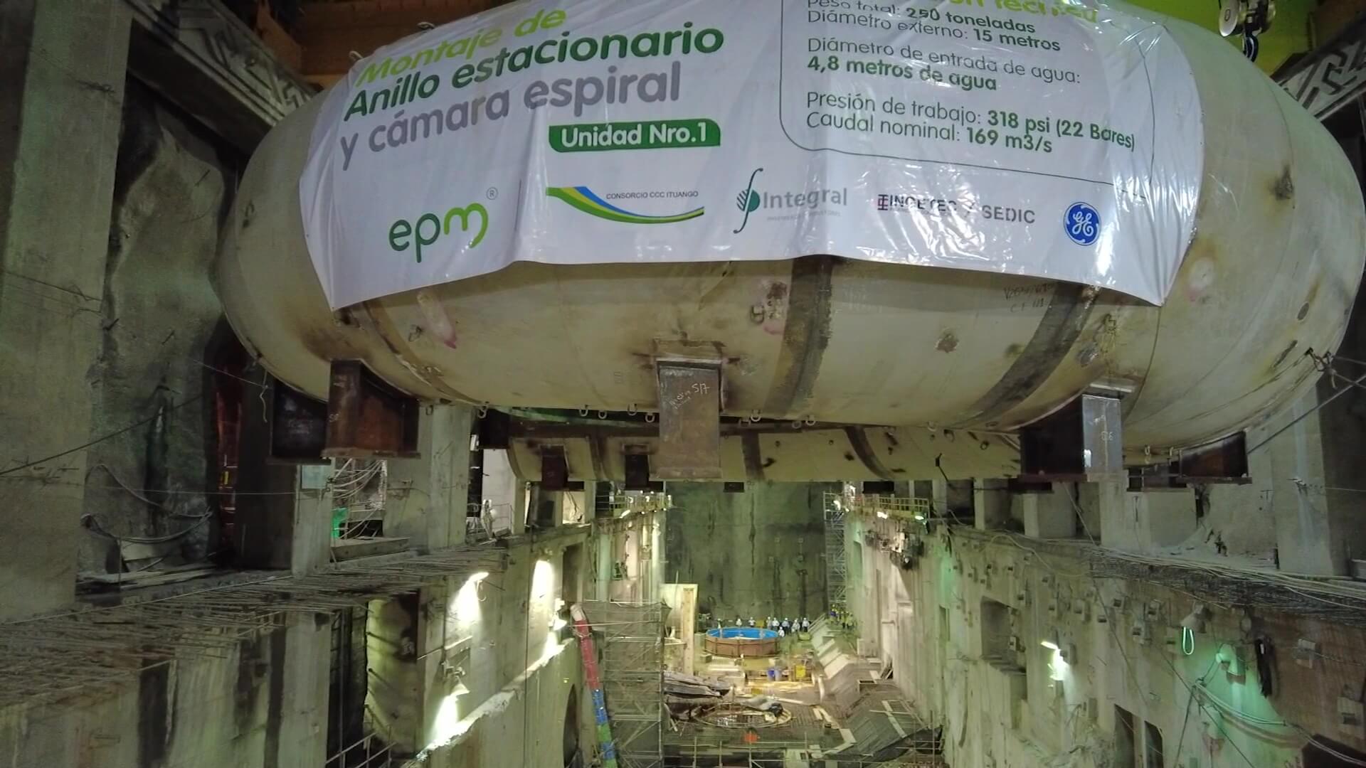 Instalados los equipos de conducción de agua en Hidroituango