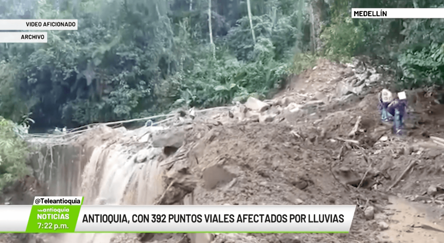 Antioquia, con 392 puntos viales afectados por lluvias